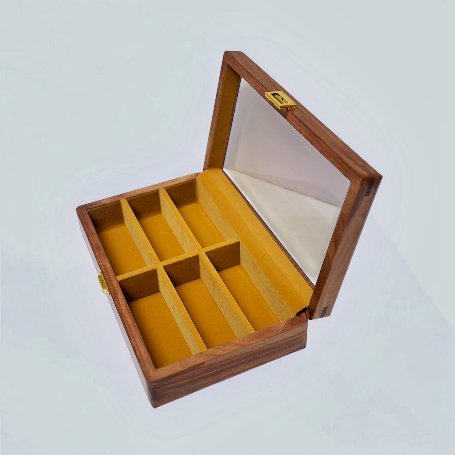 Custom 6 slots Wooden Sunglasses Storage,Custom Retro Eyeglass Glasses Stand Display Tray,Watch Cabinet Case,Birthday Gift for dad him her