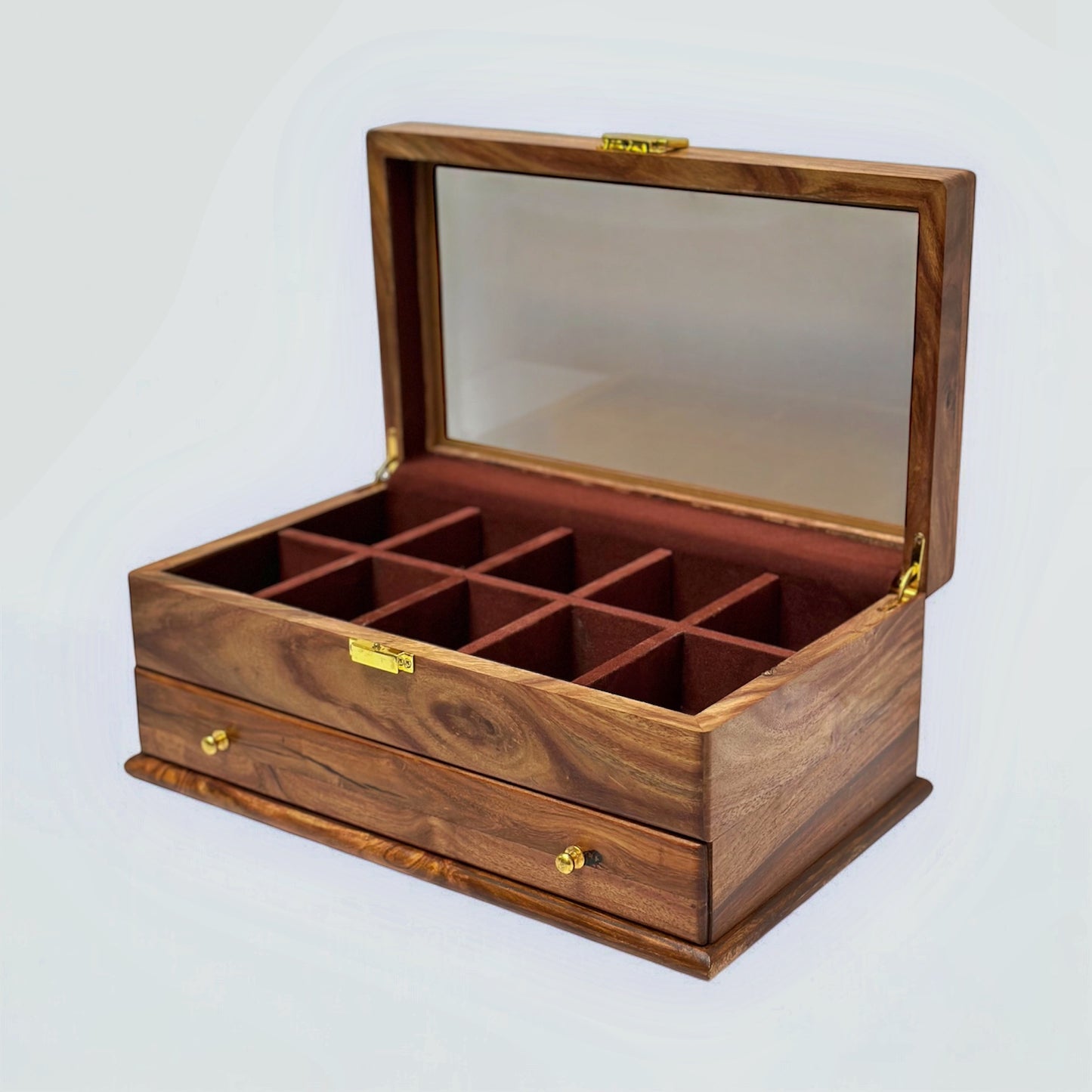 Watch + accesories Organizer Box ( 10 slots + front Drawer)