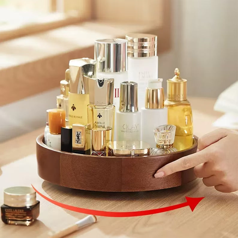 Creative Wood Makeup Organizer for Beauty ToolsProductsJewelry Revolve Cosmetic Storage Tray Cosmetic Organizer Craft Gift Idea