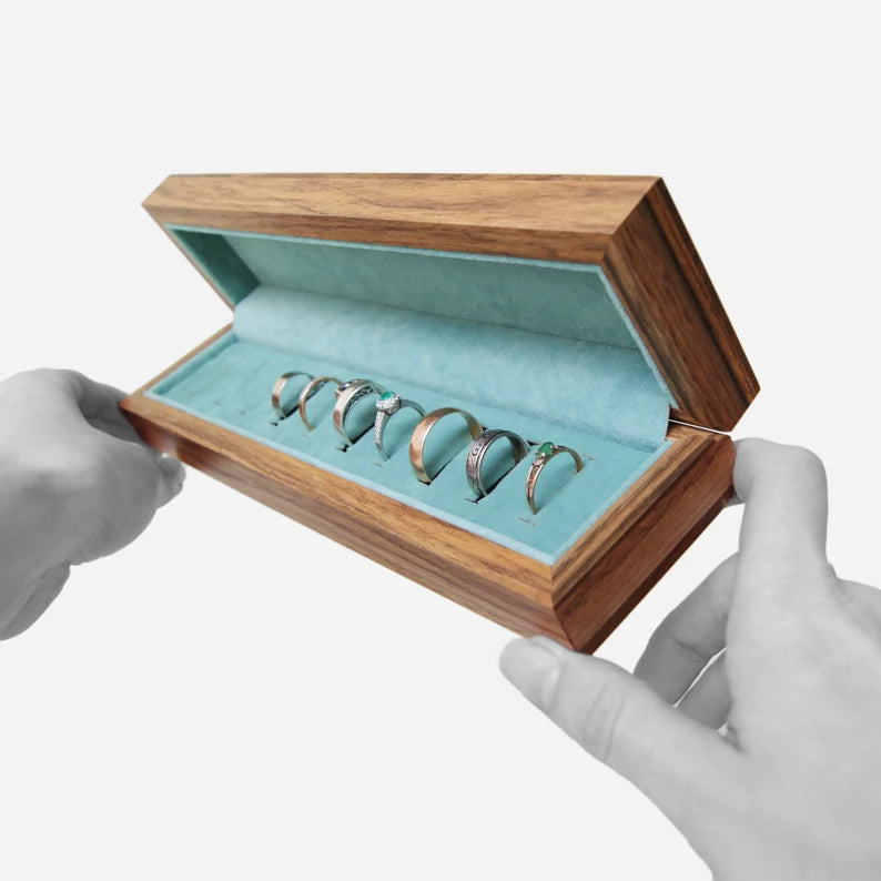 jewelry Box for Rings Personalized Gift for Her Ring Holder Organizer Storage Case Jewelry Organization