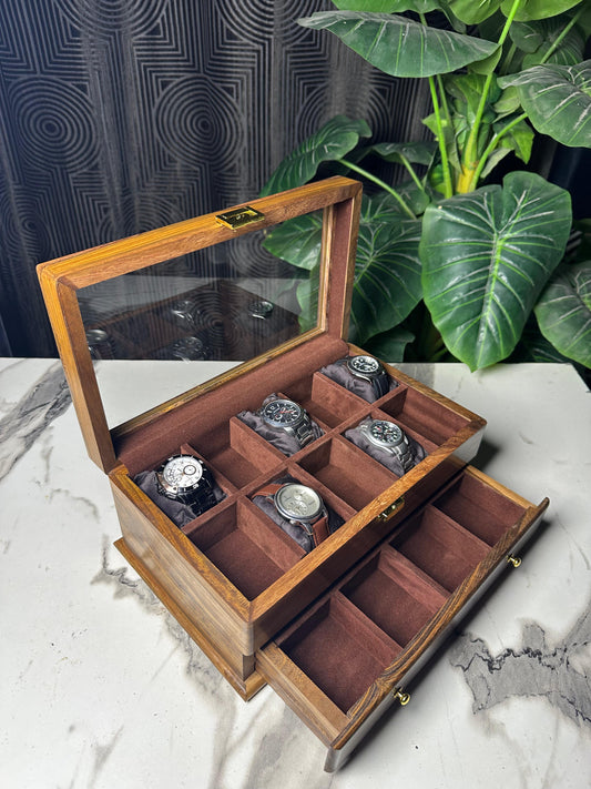 Watch + accesories Organizer Box ( 10 slots + front Drawer)