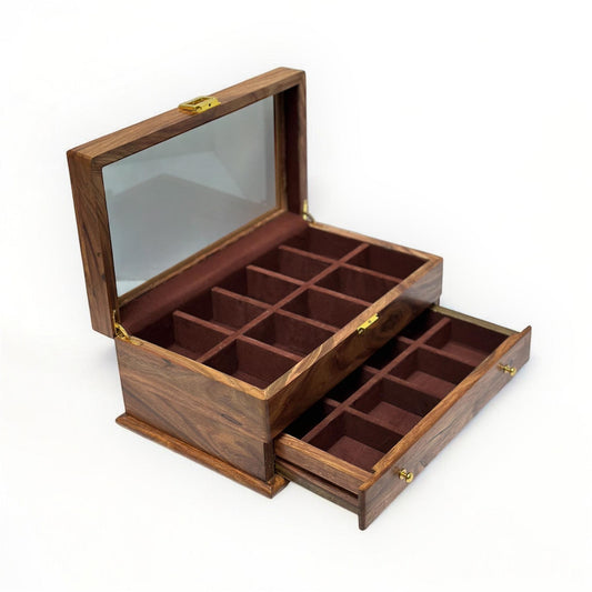 Watch + accesories Organizer Box ( 10 slots + front Drawer)
