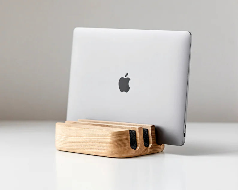 Vertical Holder for Multiple Laptops - MacBook Stand - Space-Saving Design